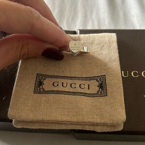 Gucci. Sterling Silver Heart Ring. Size 8